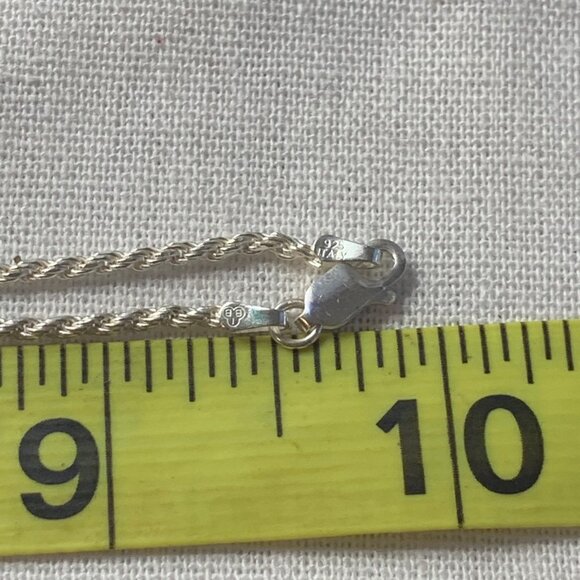 Solid 925 Sterling Silver 5CT Modified Square Cut CZ Pendant on 20" Rope Chain - Picture 10 of 14